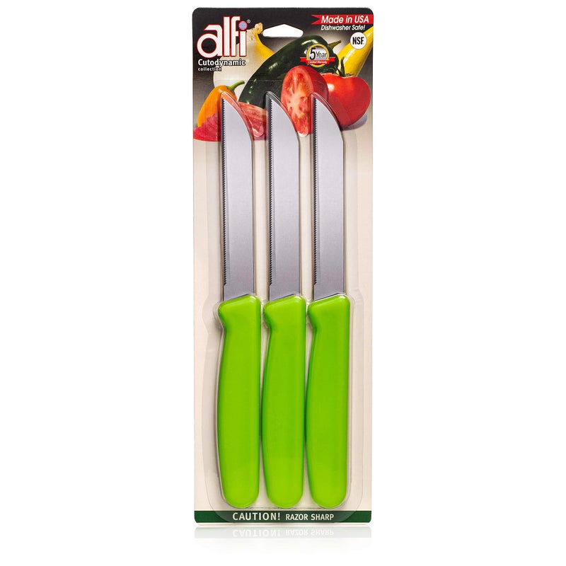 Alfi All-Purpose Knives Aerospace Precision Pointed Tip - Home And Kitchen Supplies - Serrated Steak Knives Set | Made in USA (Kiwi Green) - Image 1